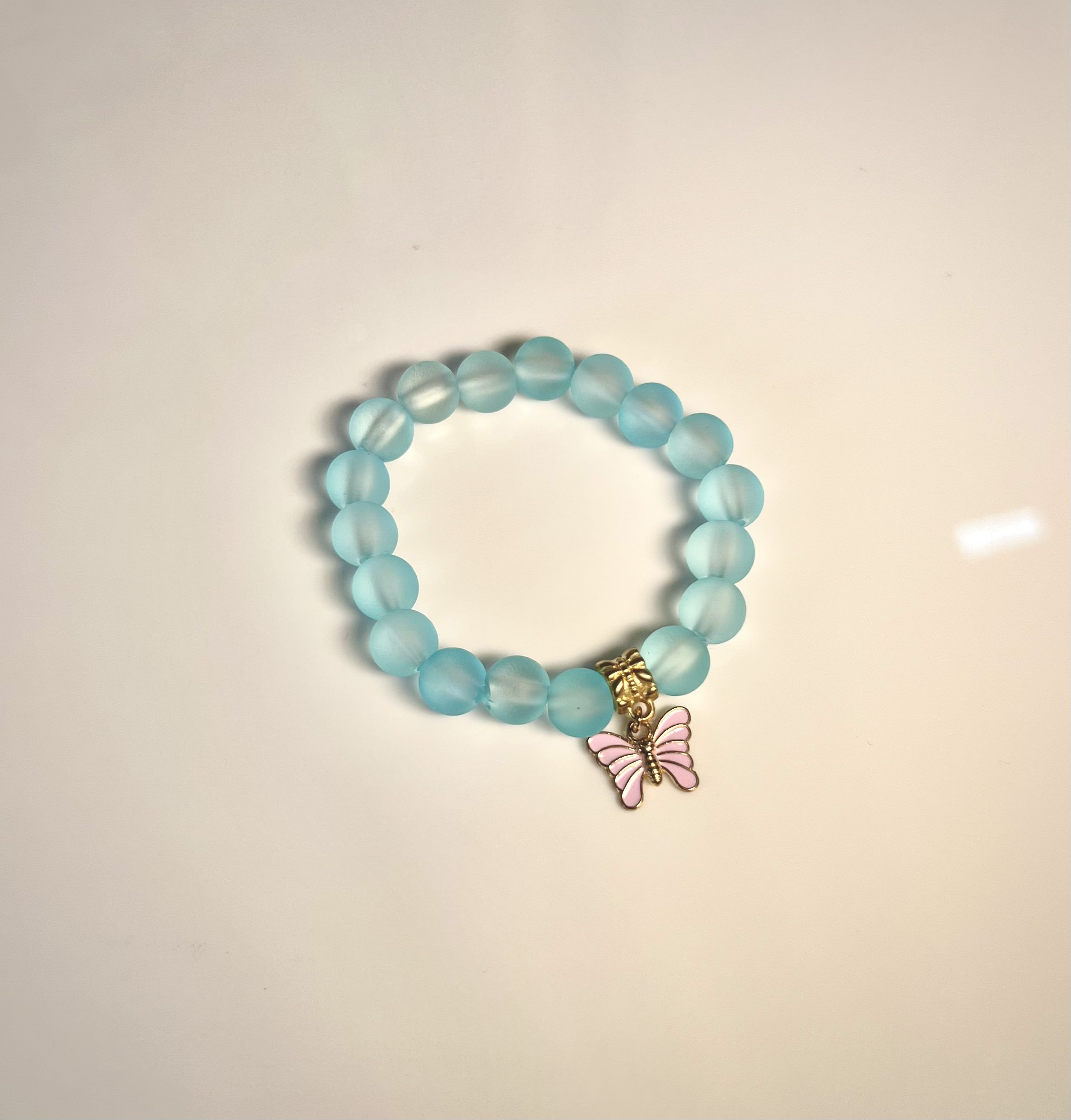 Skyblue Butterfly Beaded Bracelet